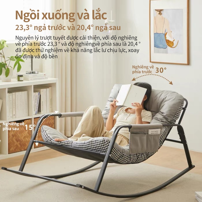 Ghế bập bênh-ghế lười ngủ nằm Ghế lắc đôi Ghế bành ban công Ghế giải trí phòng khách | BigBuy360 - bigbuy360.vn