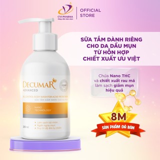 Sữa tắm Decumar Advanced 280ml giảm mụn, mụn lưng, làm sạch lỗ chân lông sáng da thâm mụn