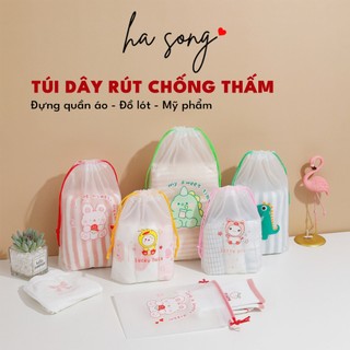 Túi dây rút chống thấm đựng quần áo ướt đồ dơ đồ lót nhựa PE 396-Ha Song