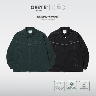 Áo khoác nam nữ 1993studio jacket greyb thuê logo phong cách hàn quốc