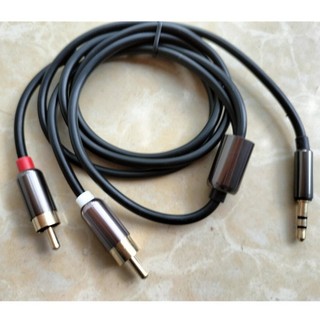 Dây cáp tín hiệu 1 đầu 3.5 ra 2 đầu bông sen av rca dài 1m