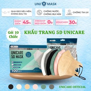 [ Gói 10 chiếc ] UNICARE Khẩu Trang 5D Unimask Chính Hãng 3 Lớp Kháng Khuẩn Thông Thoáng Chống Thấm Nước UNIMASK68