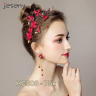 Hoa cài đơn đỏ cô dâu HC508