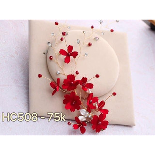 Hoa cài đơn đỏ cô dâu hc508