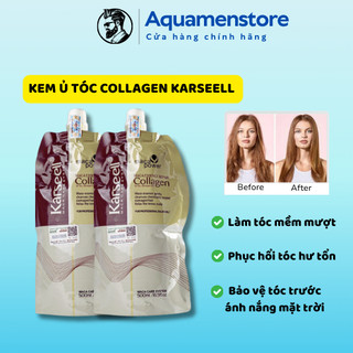 Ủ Tóc Collagen Karseell 500ml Siêu Mượt Phục Hồi Tóc Hư Tổn, Cấp Ẩm, Dưỡng Tóc Mềm Mượt CAM KẾT CHUẨN AUTH