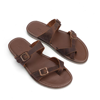 MH13 - Dép sandals nam nữ dép quai hậu da bò đế cao su đúc nguyên khối chống trơn trượt chính hãng MEHAI
