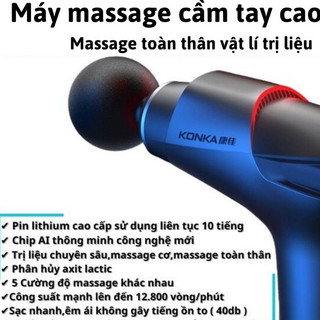 Máy mát xa cầm tay cao cấp chính hãng KonKa,Máy massage toàn thân mini đa năng tặng kèm 8 đầu massage toàn thân