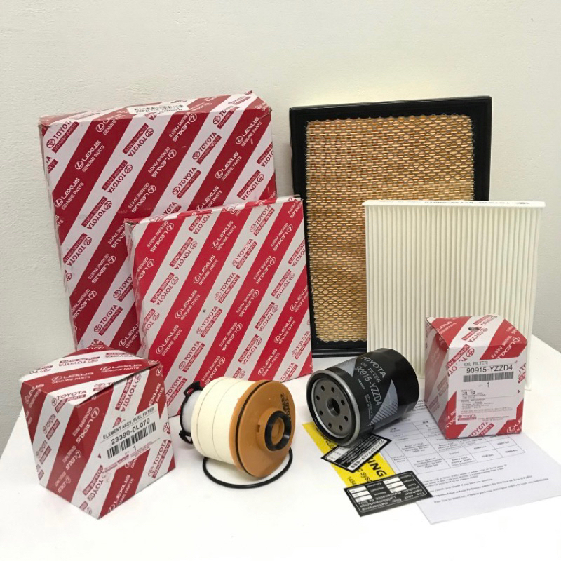 Bộ 4 lọc Toyota Fortuner(16-20), Toyota Hilux(16-12). Lọc gió động cơ, Lọc gió điều hoà, Lọc nhiên l