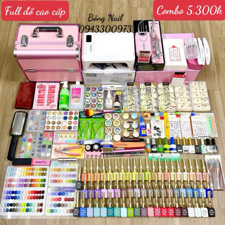 Combo nail đầy đủ , bộ dụng cụ làm móng đầy đủ để mở cửa hàng hoặc làm dạo