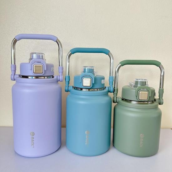 Bình giữ nhiệt WY17 1800ML bình nước giữ nhiệt inox 304, ống hút vòi rót và quai xách, giữ nóng lạnh