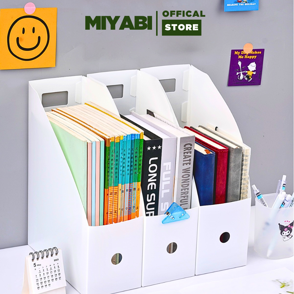 Kệ đựng sách để bàn, khay kệ đựng tài liệu, kệ sách để bàn gấp gọn sắp xếp sách vở, tài liệu decor bàn học - MIYABI