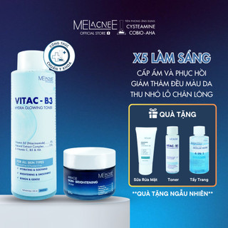 Bộ Toner Dưỡng Sáng MELacneE (250ml) & Kem Dưỡng MELacneE (50g) X5 Làm Sáng, Ngăn Ngừa Thâm- Sạm- Nám & Ngừa Lão Hóa Da