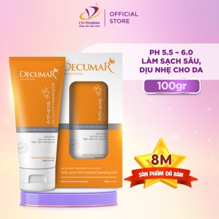 Sữa rửa mặt Decumar Advanced dạng gel kiềm dầu, giảm mụn, sạch sâu, chiết xuất tự nhiên tuýp 100gr - DGR02