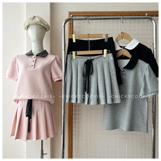 Set áo polo chân váy tennis