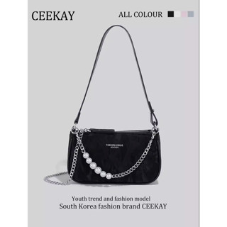 💋Có Sẵn💋 Túi nữ CEEKAY (full Hộp + Túi) Da nhung, phối xích ngọc trai xinh thời trang hiện đại đeo chéo đep vai quà tặng