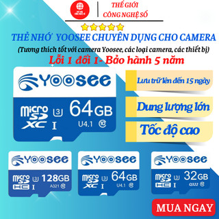Thẻ nhớ 64gb 32gb yoosee class 10, thẻ nhớ yoosee camera ip wifi, điện thoại, loa đài - bảo hành 5 năm 1 đổi 1
