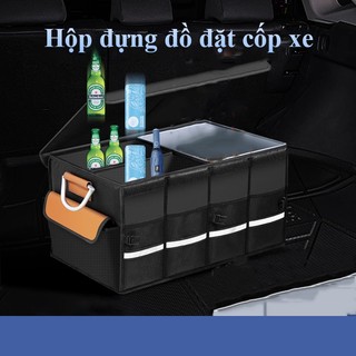 Hộp đựng đồ đa năng ININ Túi vải đựng đồ có nắp đậy để cốp xe hơi ô tô gấp gọn có vách ngăn đa năng tiện lợi