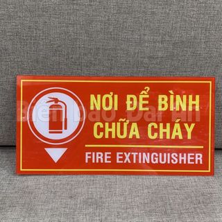 Biển báo PCCC Nơi để bình chữa cháy - Fire Extinguisher KT15x30cm, đa dạng chất liệu