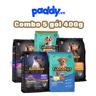 [Combo 5x400g] Thức Ăn Hạt Cho Chó Ganador Nhiều Vị Chó Con & Trưởng Thành - 400g