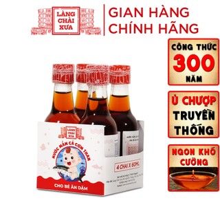 Nước mắm Cá Cơm Than Làng Chài Xưa cho bé ăn dặm từ 6 tháng an toàn chứa nhiều vitamin 60ml/chai