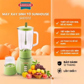 Máy xay sinh tố sunhouse shd5112 công suất 350w - kèm 2 cối thủy tinh