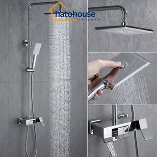 Sen cây tắm đứng phím đàn hato inox sus 304 , vòi sen cây vuông nóng lạnh 3 chế độ xả nước, chống bám cặn canxi - sc128