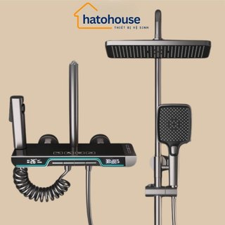 Sen cây tắm đứng phím đàn hato củ sen lõi đồng 2.6kg hiển thị nhiệt độ, sen cây tắm đứng nóng lạnh bảo hành 5 năm sc 166
