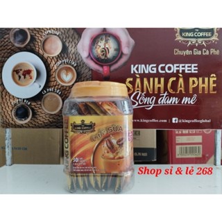 ( New) Cà Phê Sữa PLUS Hòa Tan 3  IN1 KING COFFEE- Hộp Nhựa 600g( 3 dây x 10 sachets x 20g)