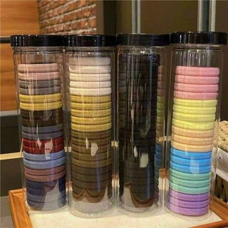  Combo 4 hộp  80 sợi  chun buộc tóc thun cột tóc nịt tóc màu basic cho bạn gái Dumi Shop 