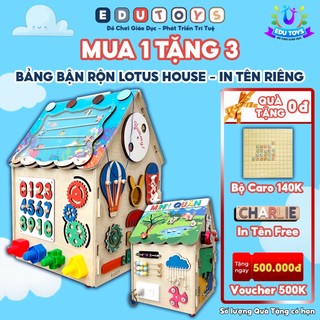 Bảng bận rộn big lotus house bảng busy board thông minh montessori cho bé phát triển trí tuệ, kỹ năng - edu toys