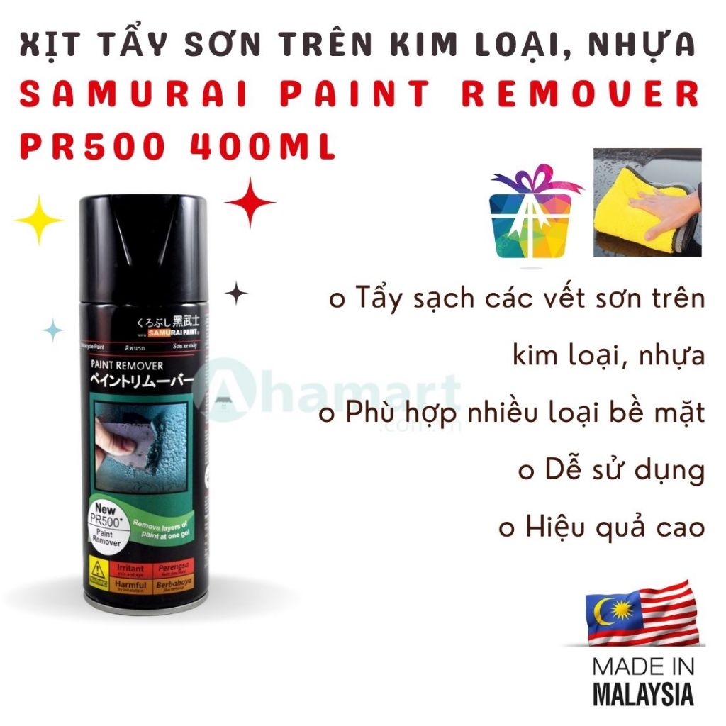 Bình xịt tẩy sơn Samurai Paint Remover PR500 400ml