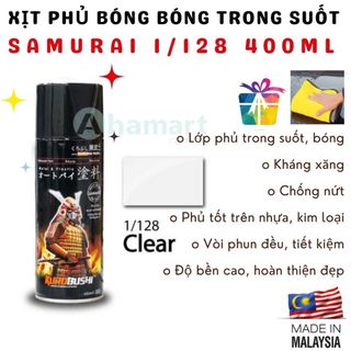 Chai xịt sơn phủ bóng bóng trong suốt Samurai 1/128 400ml