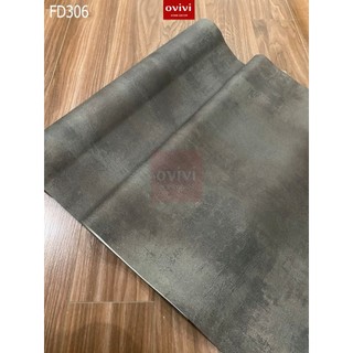 Giấy dán tường Xi MĂNG màu xám đậm không sẵn keo loại dày khổ 53cm x 10m Ovivi