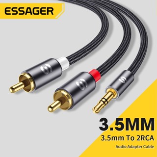 Dây cáp âm thanh chia cổng ESSAGER 3.5mm sang 2 RCA dành cho máy tính bàn TV DVD