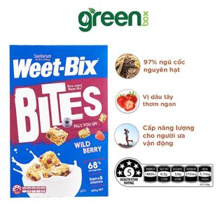 Bánh ngũ cốc vị dâu WEET - BIX Úc 500g ăn sáng làm từ lúa mì nguyên hạt, giàu chất xơ ít đường