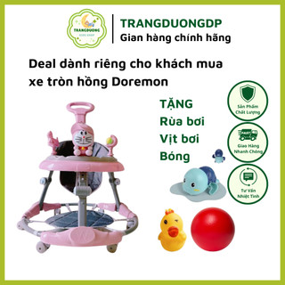 [SALE SALE] Xe Tròn Tập Đi  DOREMON Hồng (Tặng Đồ Chơi)