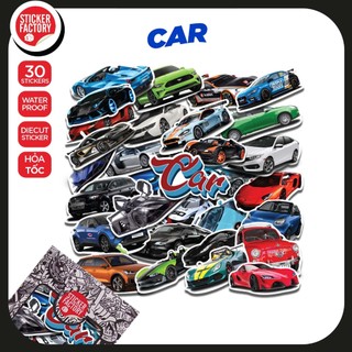 Car - set 30 sticker decal hình dán nón bảo hiểm, laptop, xe máy, ô tô - sticker factory