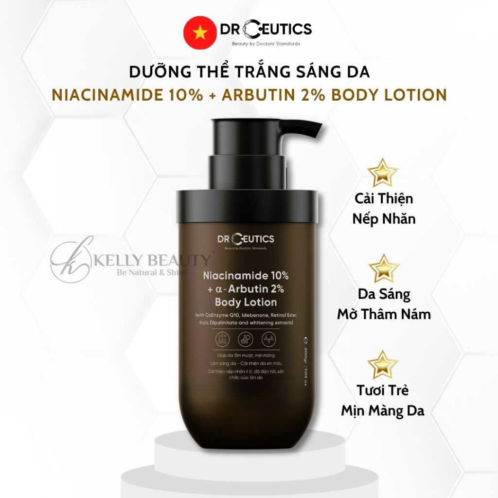 Sữa Dưỡng Thể Trắng Da DrCeutics Niacinamide 10% + Alpha Arbutin 2% Body Lotion