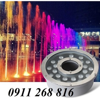 Đèn LED âm nước 18w đổi màu 24VAC bánh xe chiếu sáng đài phun nước bể cá hồ bơi trang trí bể tiểu cảnh sân vườn