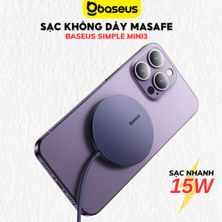 Bộ Sạc nhanh không dây 15W Baseus Simple Mini3 Magnetic cao cấp dùng cho iP 11 13 14 12 Pro max