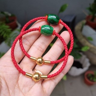 Vòng tay dây da lu thống đ.á ngọc sơn thủy