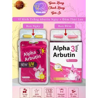 Vỉ 10 viên kích trắng dùng cho body alpha arbutin 3 plus ngày - đêm thái lan