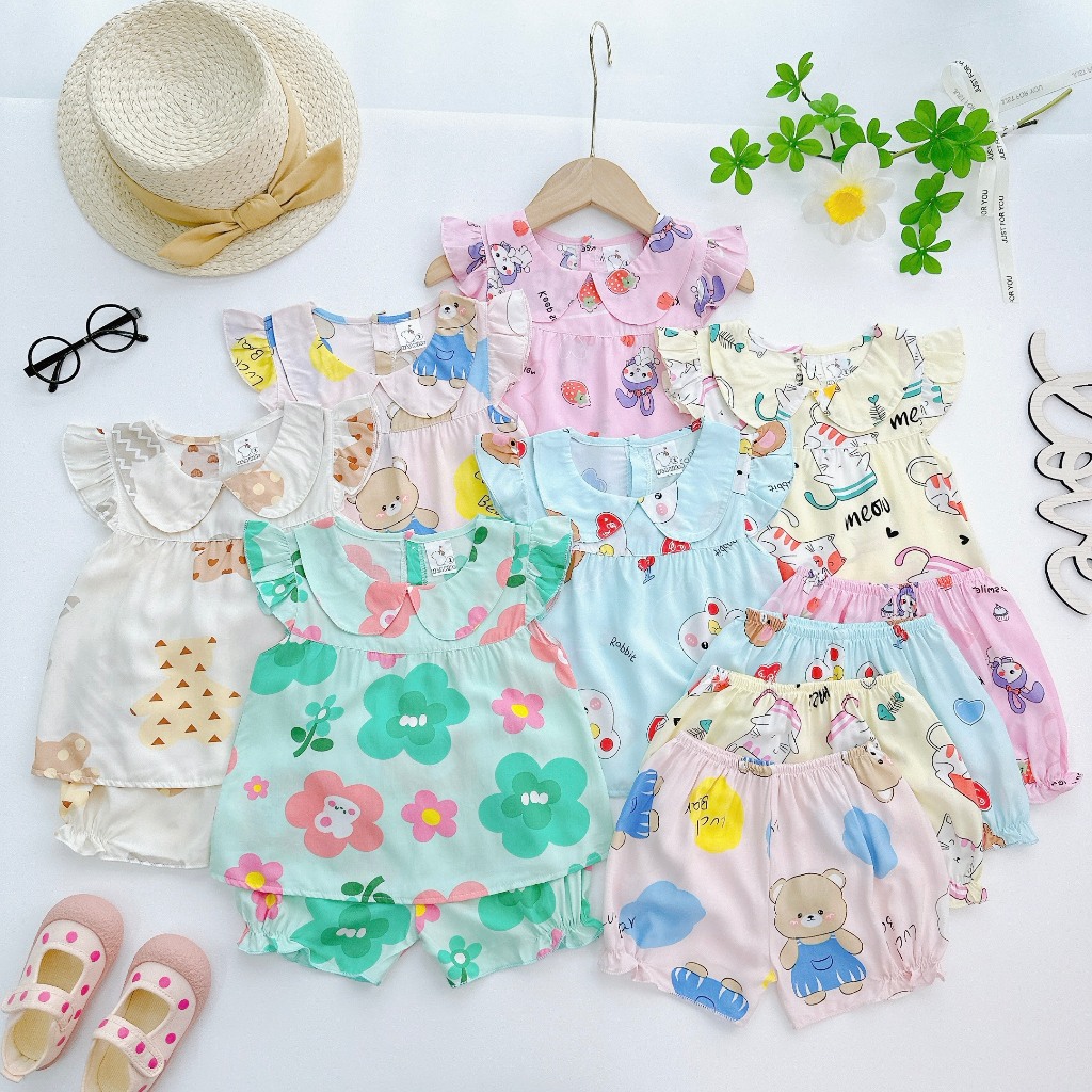 🌸 Bộ lanh Tole - đồ bộ mặc ở nhà cho bé gái màu siêu yêu 🌸