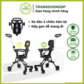 Xe đẩy du lịch 4 bánh gấp gọn đảo 2 chiều tiện lợi