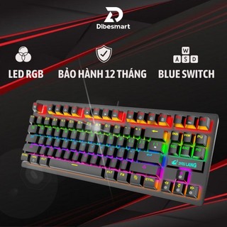 Bàn phím cơ máy tính crack k2 pro led rgb dibesmart, 10 chế độ khác nhau, 87 phím chơi game dùng văn phòng cực đã