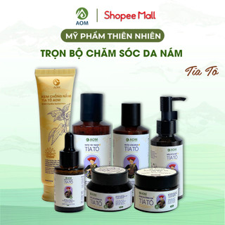 Bộ chăm sóc da nám tía tô A OM NATURAL 7 sản phẩm sáng da, giảm thâm nám tàn nhang cho mẹ bầu