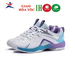 giày cầu lông kawasaki A3310 mẫu mới màu trắng tím phù hợp cho cả nam và nữ bảo hành 12 tháng êm chấn thoáng khí