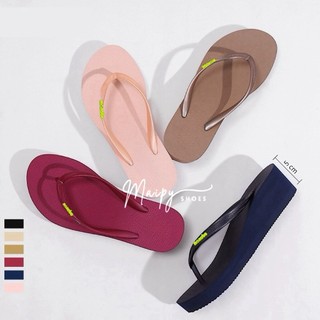 Dép đế xuồng, dép xỏ ngón nữ đế cao 5phân quai nhựa đế đúc siêu nhẹ Maipy D369