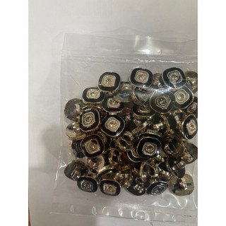 Bịch 50 nút đá viền hoa đen đường kính 1.2cm