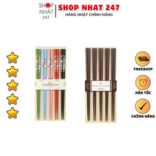 [Hỏa Tốc HN] Đũa gỗ thiên nhiên Nhật Bản cao cấp nhiều màu, họa tiết cực đẹp và sang trọng set 5 đôi